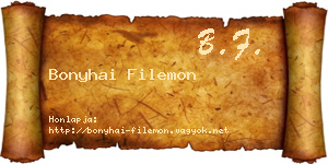 Bonyhai Filemon névjegykártya